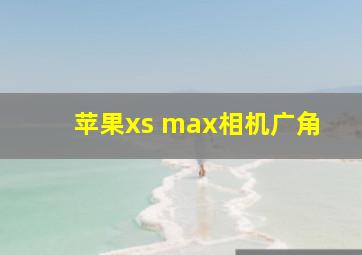 苹果xs max相机广角